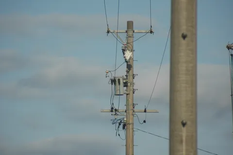 空を支える電線と柱