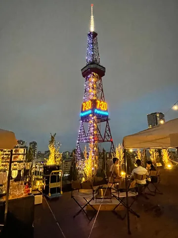 煌めく夜、時計は7時20分