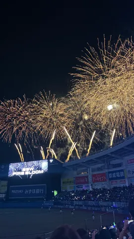 夜空に咲く金色の花火