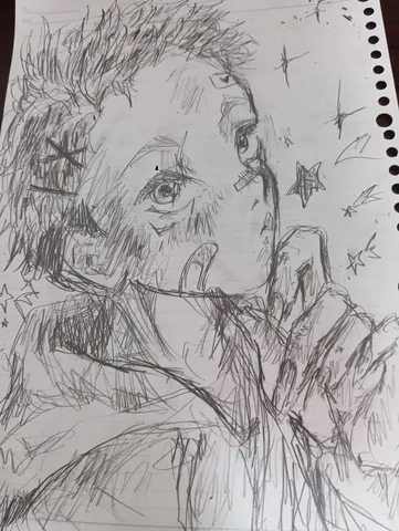 激しさと儚さの鉛筆画