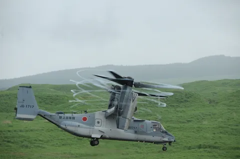 緑野を駆ける双発機の勇姿
