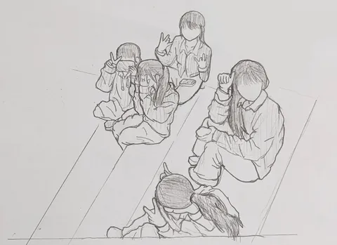 階段に広がる静かな時間
