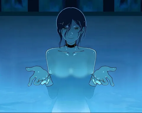 水面に映る神秘的な微笑み