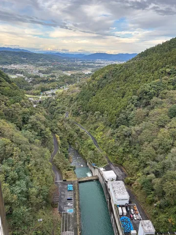 緑深き谷を縫う道と水の流れ