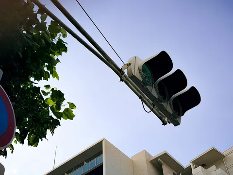 信号待ちに緑の囁き