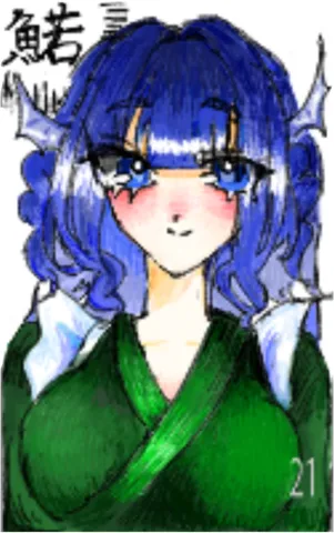 深い青と緑の静かな一枚