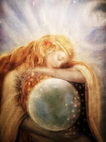 眠る天使と月の光
