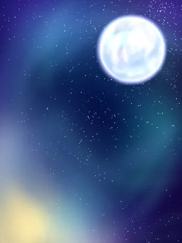 夜空に浮かぶ白い月光