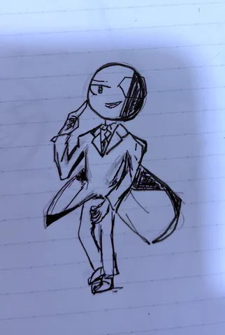考察する紳士のモノクローム