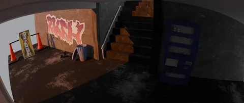 寂れた地下道の光景