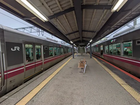 列車が佇む駅のホーム