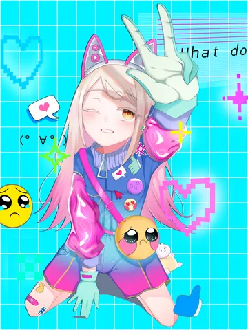 ネオンに輝くサイバーパンク・ガール