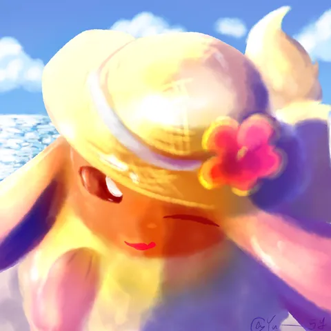 夏色サンバイザーで微笑む日。