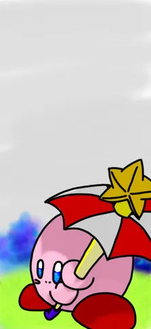 星の傘でお出かけカービィ