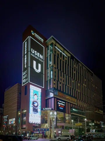 ネオンが灯る夜の都会