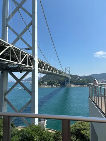 青空と橋、海に映る影