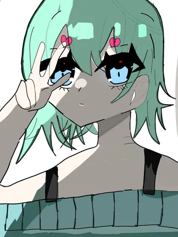 クールなミントカラー、メンヘラ風？