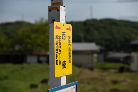 日本の風景に溶け込む標識