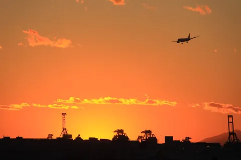 夕焼け空を駆ける翼