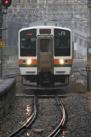 雨粒を纏う、静かな列車の夜明け
