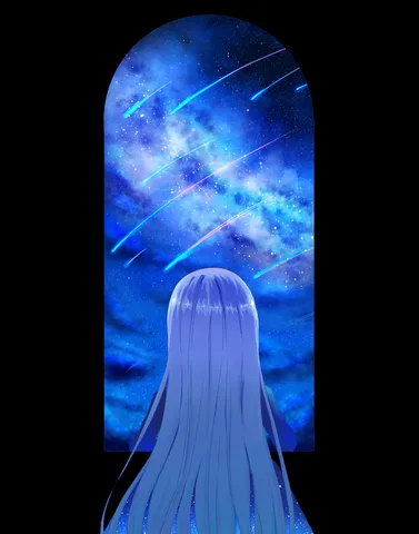 流星群と彼女の髪