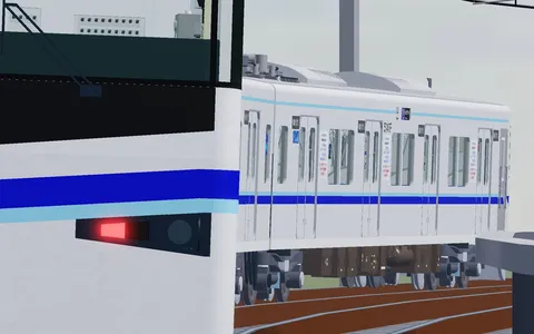 鉄道と船の並走シーン