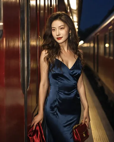 夜の列車と華麗な装い