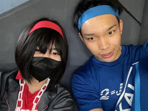 ユニークな装いで息ぴったり
