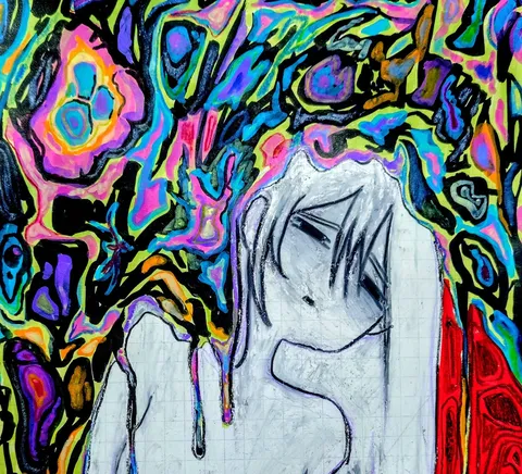 色彩の渦に沈む影