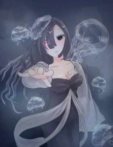 深海に漂う、幻想的な君