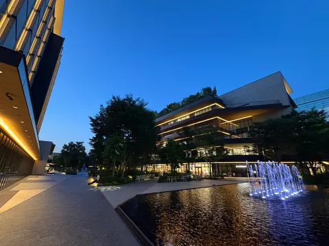 夜の水辺に浮かぶ光の動き