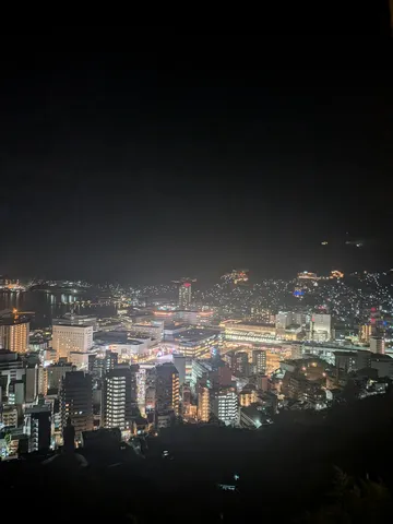夜景に溶ける街の灯り
