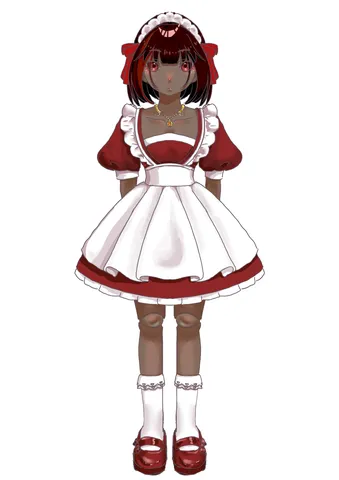 メイド服のドール風少女