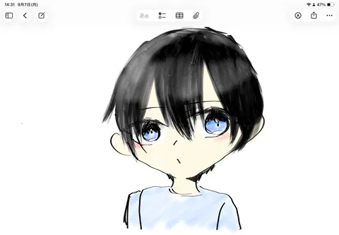 黒髪と瞳が語る静かな朝