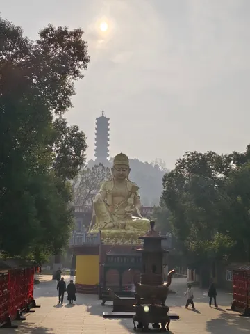 古刹に佇む大仏と五重塔