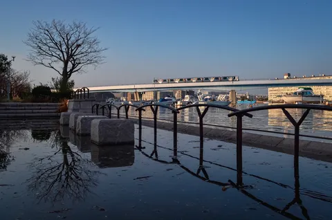 静寂の水面と日常の風景
