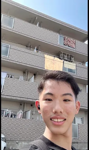 ベランダの朝の風景