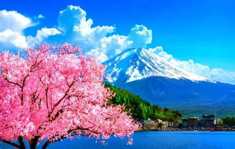 桜が主役の山景色