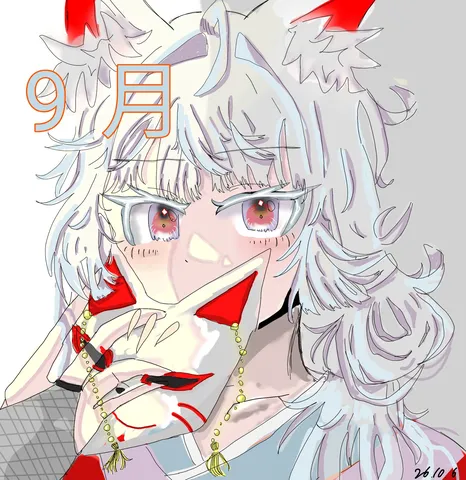 月夜の狐と笑顔の一瞬