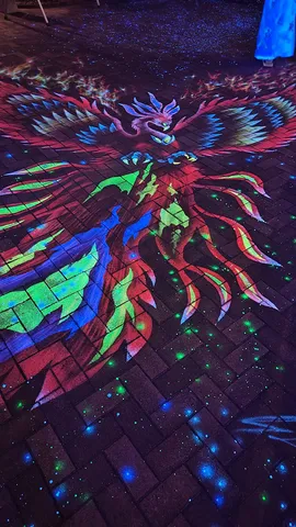 闇夜に浮かぶ光彩の鳳凰