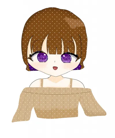 ドット柄が可愛い！アニメ風イラスト