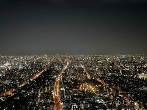 夜景に煌めく都市の灯り