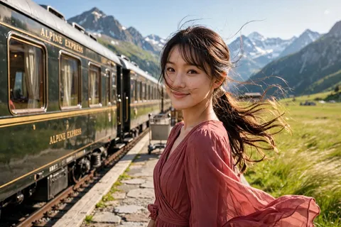 風薫る高原と列車