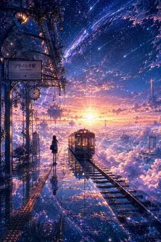 空の下の駅、星降るプラットホーム