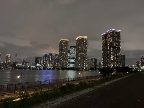 夜景に溶け込む都会の灯り