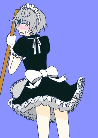 メイド服とほうきのミスマッチ感
