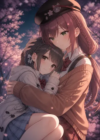 花明かりに包まれた二人