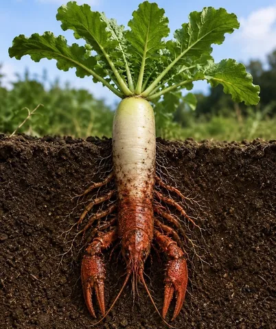 根っこから現れた不思議な生き物