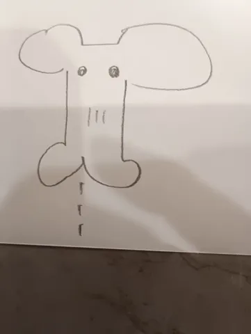 風に揺れる大きな耳の絵