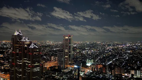摩天楼の輝く夜